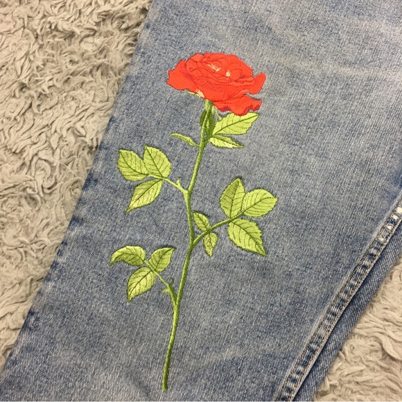 Vintage Wrangler Embroidered Skinny Jeans Blue Size 6 - Picture 7 of 15